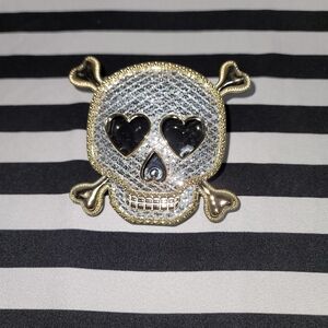 Gold and Silver Skull Brooch
